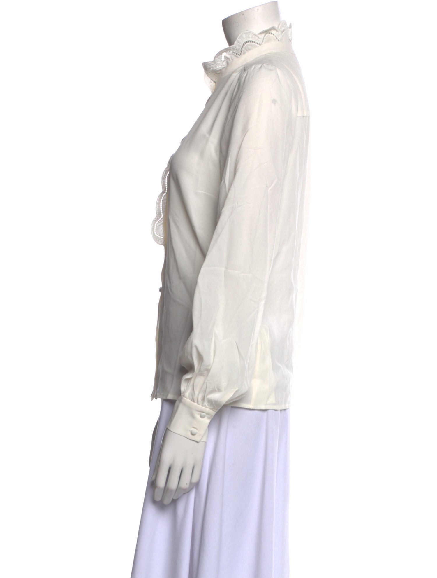 Sézane Silk Mock Neck Blouse